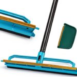 Ylebs Carpet Rake Extendable Blue Rubber Metal Bristle-0