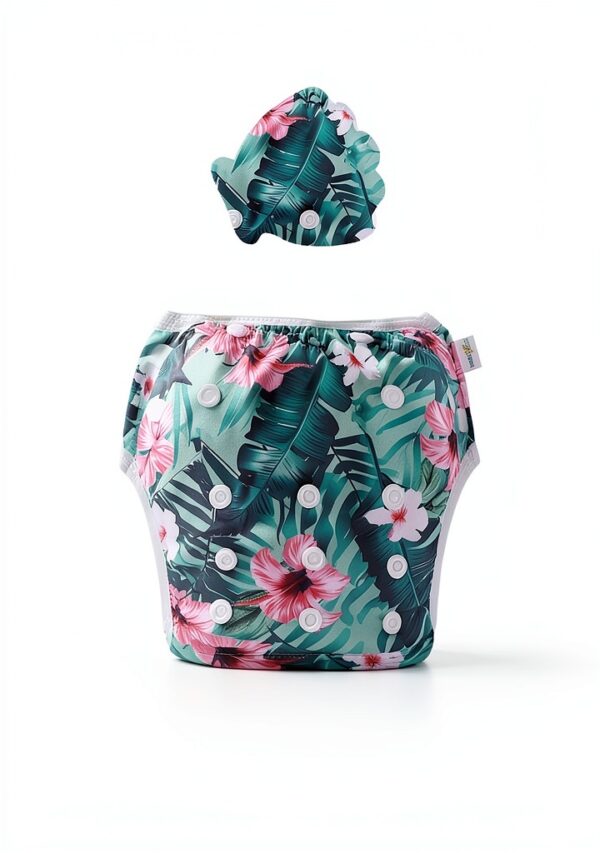 Huapin Baby Girl Tankini Set Reusable Swim Diaper UV-2