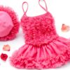 Baby Girls Swimsuit Halter Tankini Set Nylon Spandex-1