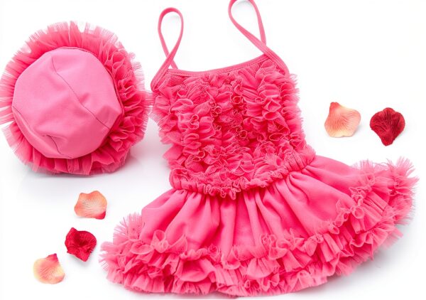 Baby Girls Swimsuit Halter Tankini Set Nylon Spandex-1