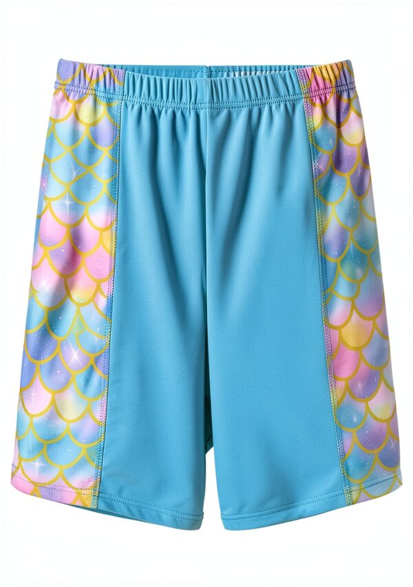 Mermaid Girls Tankini Swimsuit Nylon Spandex Two Piece Set-5