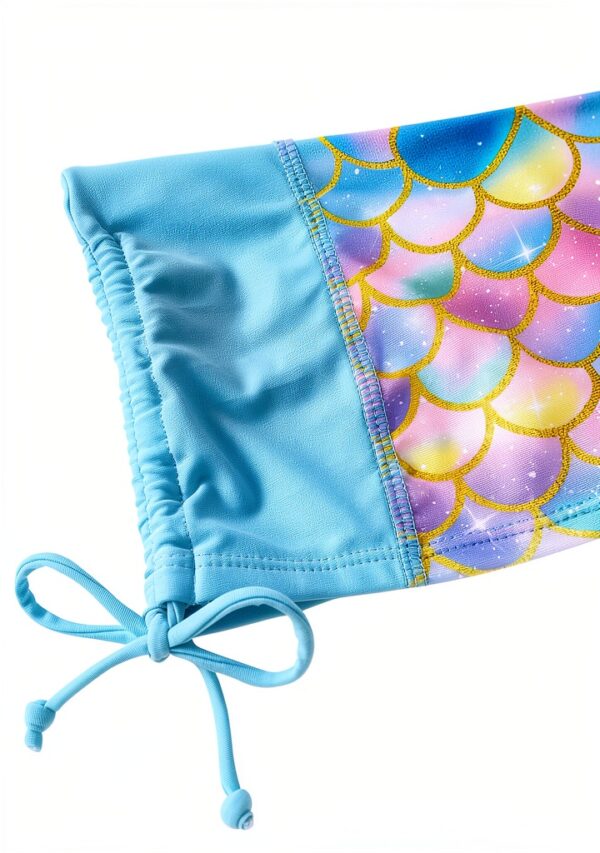 Mermaid Girls Tankini Swimsuit Nylon Spandex Two Piece Set-4