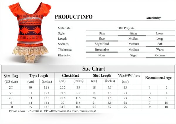 Girls Orange Ruffle Swimsuits 2-Piece Tankini Set-6