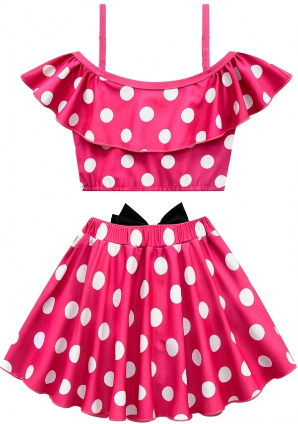 Dressy Daisy Girls Polka Dot Tankini Swimsuit with Headband-1