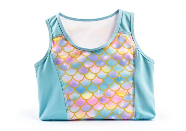 Mermaid Girls Tankini Swimsuit Nylon Spandex Two Piece Set-2