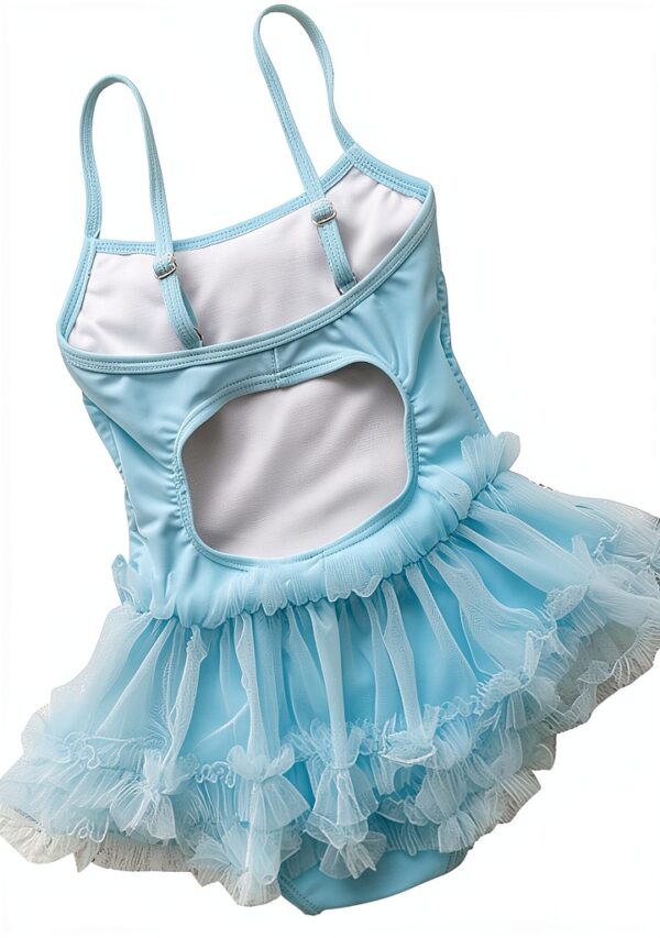 Baby Girls Swimsuit Nylon Spandex Halter Tankini Set-2