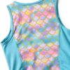 Mermaid Girls Tankini Swimsuit Nylon Spandex Two Piece Set-3