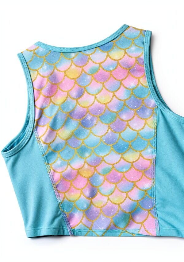 Mermaid Girls Tankini Swimsuit Nylon Spandex Two Piece Set-3