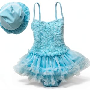 Baby Girls Swimsuit Nylon Spandex Halter Tankini Set-0