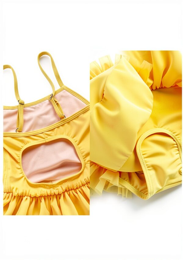 Baby Girls Swimsuit Nylon Spandex Halter Tankini Set-4