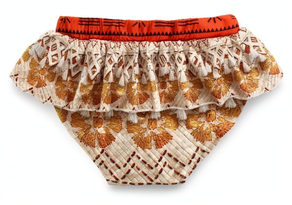 Girls Orange Ruffle Swimsuits 2-Piece Tankini Set-5