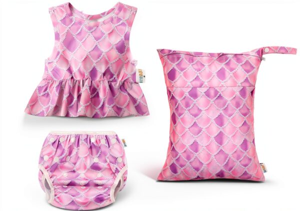 Alvababy Pearl Mermaid Swim Set Baby Girls Tankini Polyester-0