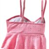 Girls Tankini Swimsuit Soft Fabric Ruffled Design Blue Pink-4