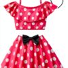 Dressy Daisy Girls Polka Dot Tankini Swimsuit with Headband-0
