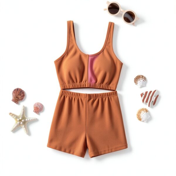 Toddler Girl Tankini Swimsuit UPF 50+ Quick Dry Nylon-5