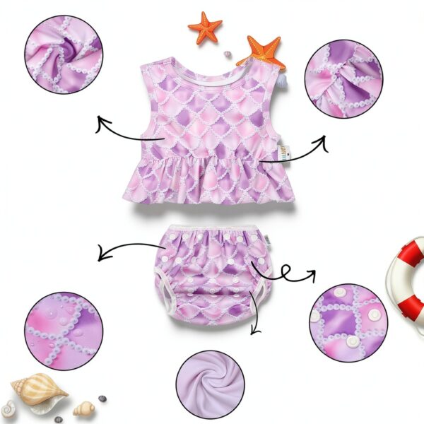Alvababy Pearl Mermaid Swim Set Baby Girls Tankini Polyester-1