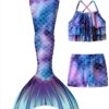 Mermaid Bikini Set Girls Tankini Swimsuit Polyester Spandex-0