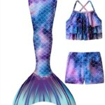 Mermaid Bikini Set Girls Tankini Swimsuit Polyester Spandex-0