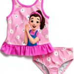 Ms Rachel Toddler Girls Swimwear UPF 50 Floral Tankini Set-0
