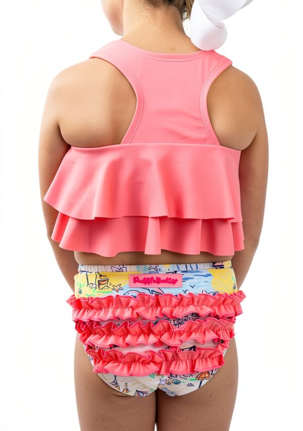 RuffleButts Flounce Bikini UPF 50+ Sun Protection Girls-2