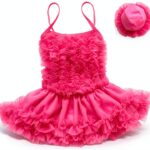 Baby Girls Swimsuit Halter Tankini Set Sun Hat Nylon Spandex-0