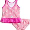 Ms Rachel Toddler Girls Swimwear UPF 50 Floral Tankini Set-4