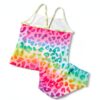 TENVDA Girls Tankini Set Polyester Spandex Swimwear-2