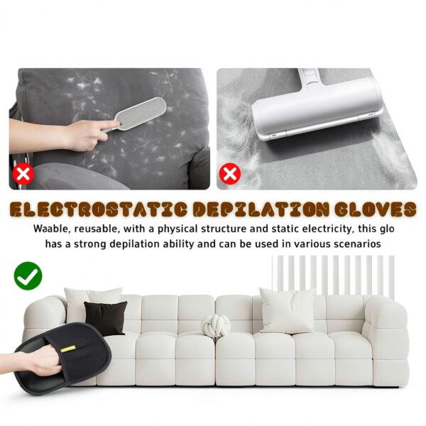 Bopanol Pet Hair Removal Glove Washable Reusable Grooming-7