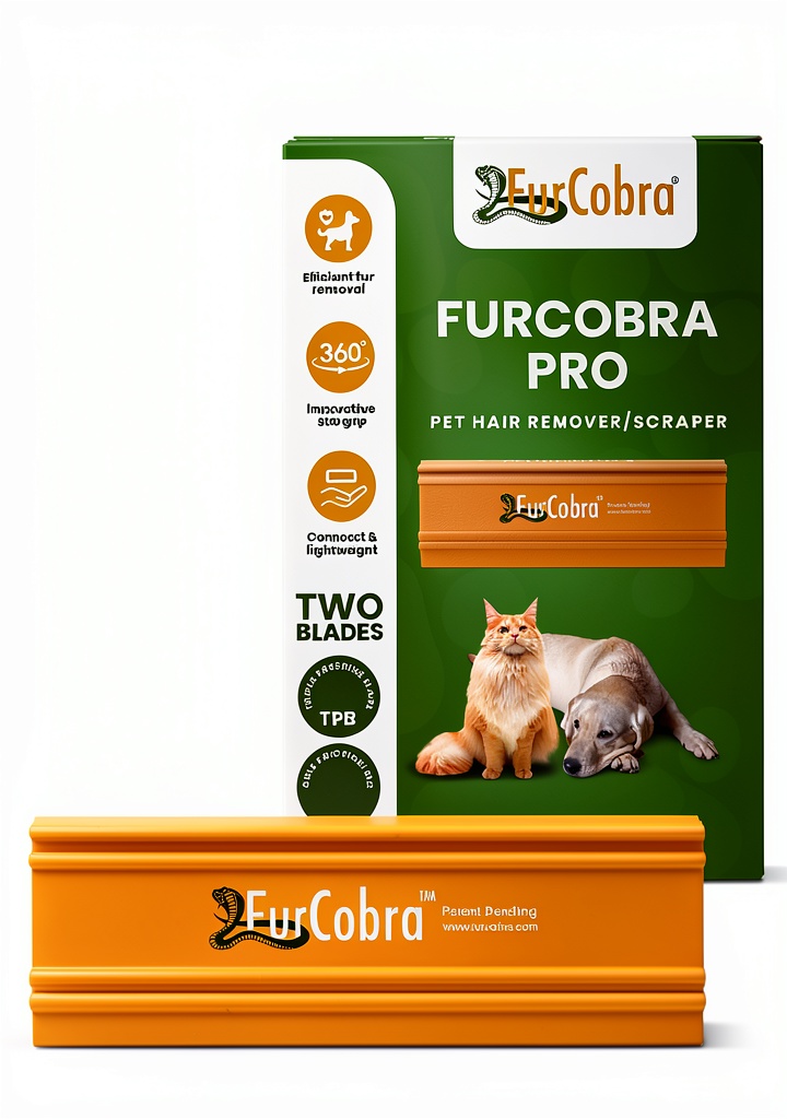 FurCobra Pet Hair Remover gliding over a fabric sofa