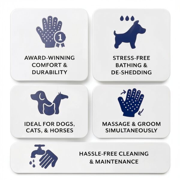 HANDS ON EQUINE Pet Grooming Glove Hair Remover Massage-4