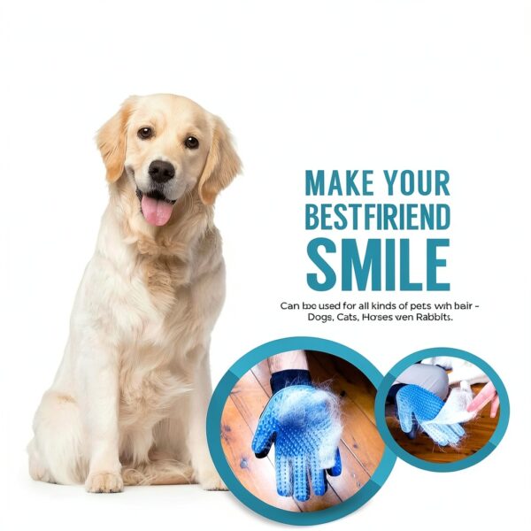 Kennels Kats Pet Grooming Glove Silicone Tips Fur Removal-4