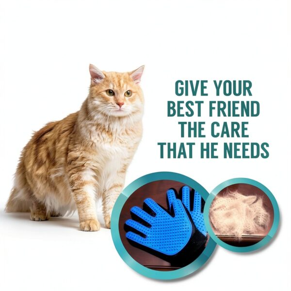 Kennels Kats Pet Grooming Glove Silicone Tips Fur Removal-5