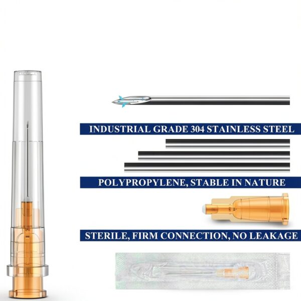25 Gauge 5/8 inch Needle with Cap for Lab Individually Packaged, Pack of 100-2