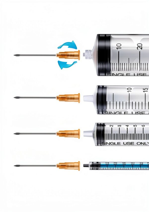 25Ga 1 Inch Disposable Needle 100 Pack GODGREAT Syringe Luer Lock-4