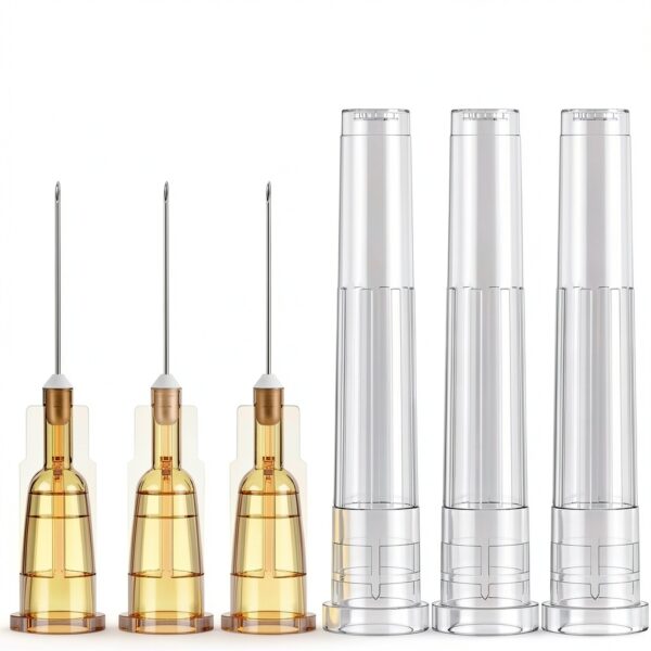 25 Gauge 5/8 inch Needle with Cap for Lab Individually Packaged, Pack of 100-0