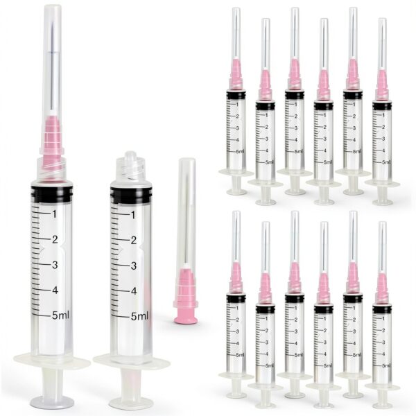 30 Pack 5ML Syringes with 18G 1.5 Inch, Disposable Luer Lock Syringe Individually Sealed-0