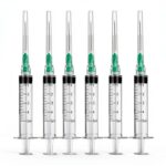 10 Pack 5ml/cc Disposable Luer Lock Lab Syringes with 21Ga 1.5 Inch Needle , Individually Sealed Packed-0