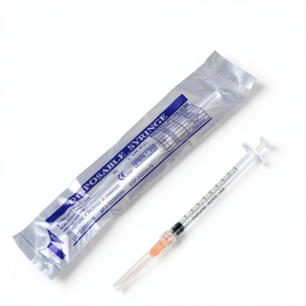 20 Pack 1ml Syringes with 25G 1 Inch Needle, Disposable Luer Lock Syringe Individually Sterile Packed for Scientific Lab, Liquid Measuring and Dispensing-3